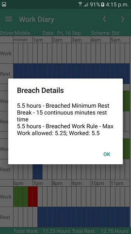 work diary mate screen breach